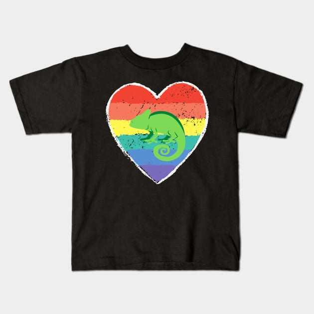 chamelion rainbow T-Shirt, Funny Cute Gecko Pet Gift, Wildlife Lizard Lover Birthday Party Present, Zoo Studying Reptiles Kids T-Shirt by Pop-clothes